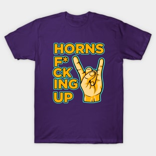 Horns f*cking up hand rock and roll vintage art T-Shirt